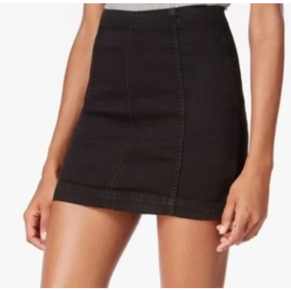 Free People Black Jean Skirt Size S